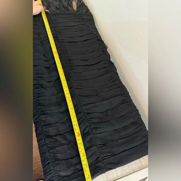 Tadashi Shoji Sheath Dress Size 2 Silk Blend Overlay Beaded Pleated Cocktail - Picture 8 of 13